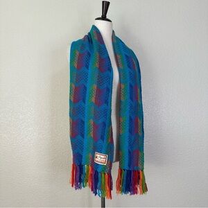 Figueroa Alpaca Wool Vibrant Chevron Knit Fringe Scarf